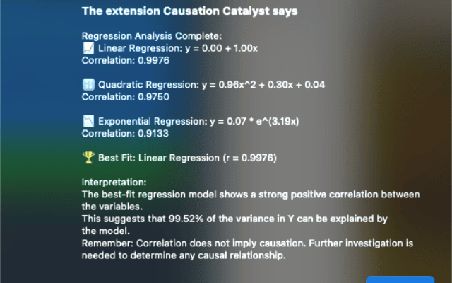 Causation Catalyst: Your go-to Chrome extension for correlation coefficient calculations and advanced causation analysis