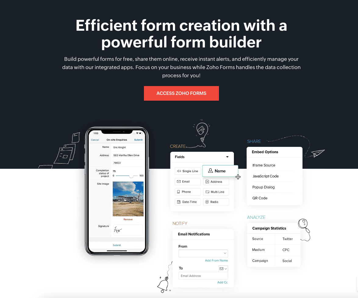 Efficient form creation with a powerful form builder