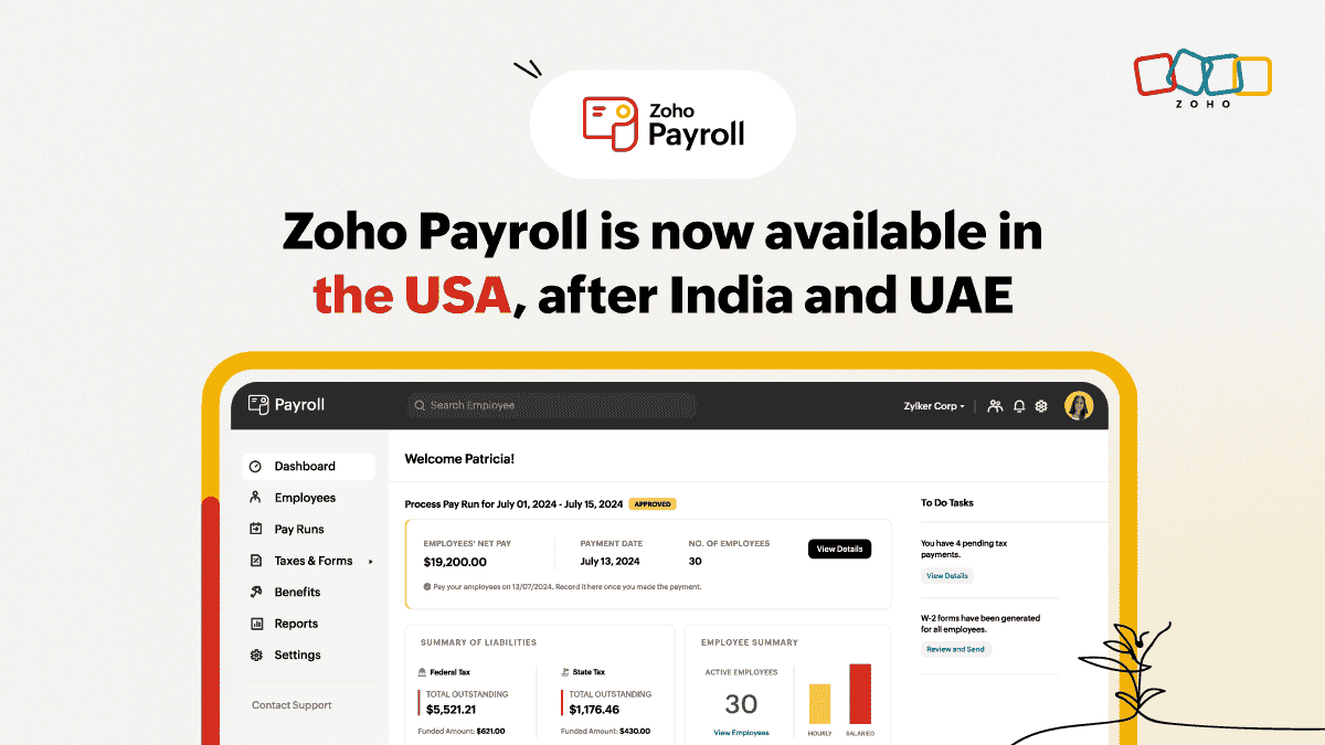 Transform Your Payroll: Zoho Payroll Launches in the US for Effortless HR Management